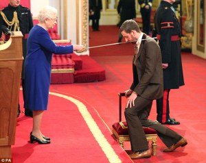 Wiggo shows what a Rebel He Is, by, er...kneeling and bowing  at the Establishment Petting Zoo 